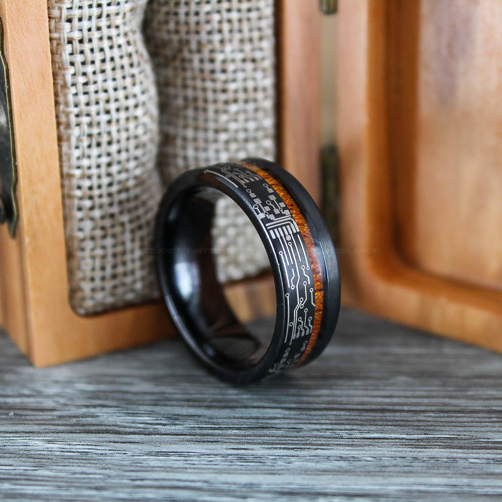 IMG_0675 Circuit Board Ring, Gamer Ring, Gamer Jewelry, Teacher Jewelry, Science Rings, Electrician Jewelry, Circuit Board Jewelry, Circuit Board - Image 1