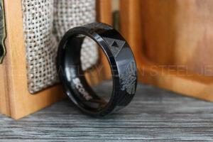 Zelda Ring, Zelda Wedding Ring, Gamer Ring, Gamer Jewelry, Zelda Wedding Band, Gamer Wedding Ring, Black Wedding Ring