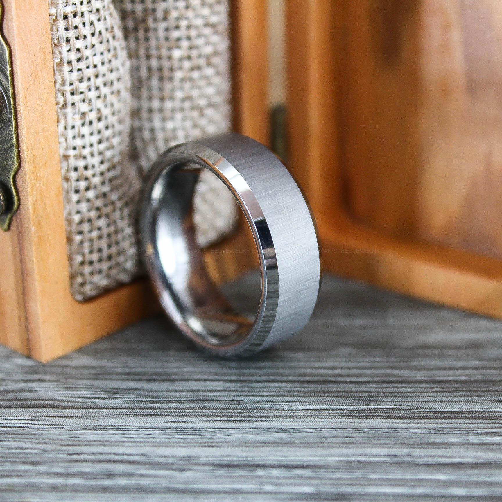 IMG_0689 Silver Wedding Band, Silver Wedding Ring, Silver Tungsten Ring - Image 1