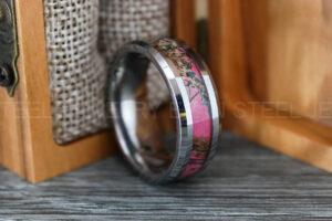Pink Camo Ring, Camo Wedding Ring, Camo Wedding Band, Army Ring, Military Ring, Army Jewelry, Camo Jewelry, Camouflage Wedding Band