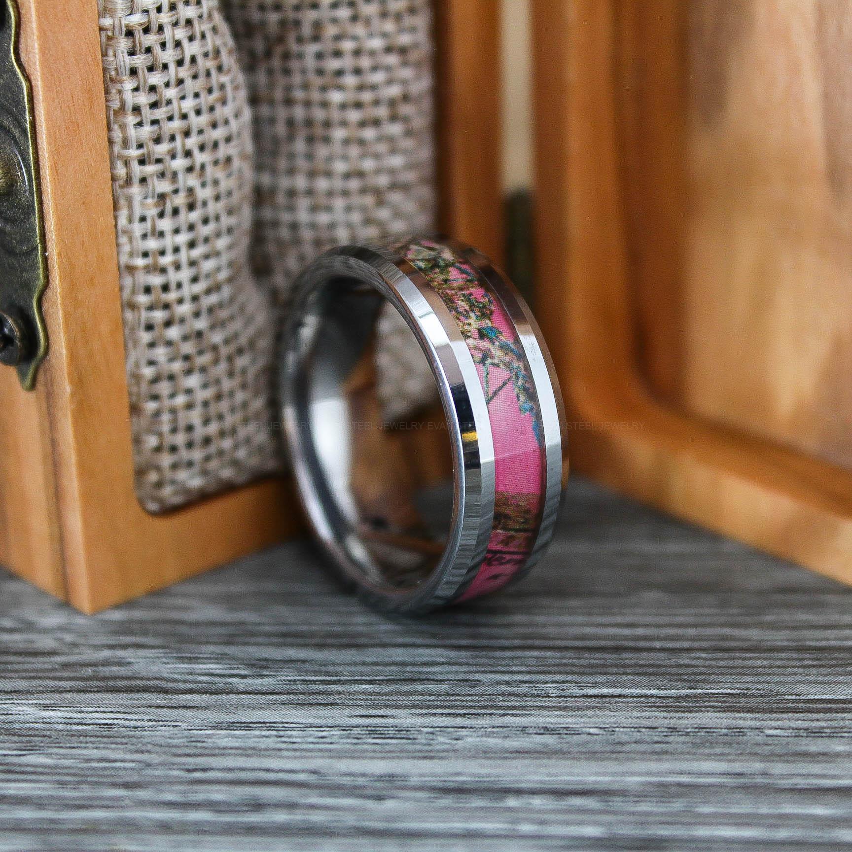 IMG_0692 Pink Camo Ring, Camo Wedding Ring, Camo Wedding Band, Army Ring, Military Ring, Army Jewelry, Camo Jewelry, Camouflage Wedding Band - Image 1