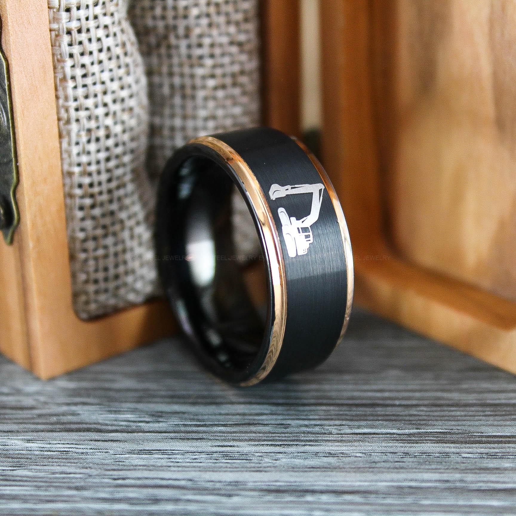 IMG_0696 Backhoe Ring, Excavator Ring, Tractor Ring, Construction Machinery Ring, Backhoe Jewelry, Excavation Machinery Ring, Bulldozer Ring - Image 1