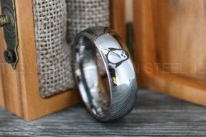 Penguin Ring, Penguin Jewelry, Penguins Wedding Ring, Penguins Wedding Band, Black Wedding Band, Black Wedding Ring, Penguins Jewelry