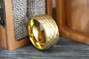 Hammered Ring, Hammered Wedding Ring, Gold Wedding Band, Gold Wedding Ring