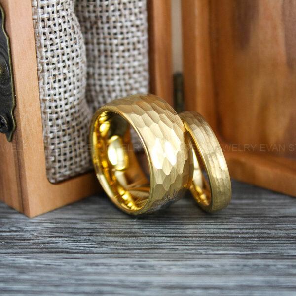 Hammered Rings, Couple Rings, Hammered Wedding Rings, Gold Wedding Bands, Gold Wedding Rings