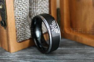 Zelda Ring, Zelda Wedding Ring, Gamer Ring, Gamer Jewelry, Zelda Wedding Band, Gamer Wedding Ring, Black Wedding Ring