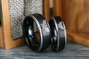 Zelda Rings, Zelda Wedding Rings, Gamer Rings, Gamer Jewelry, Zelda Wedding Bands, Gamer Wedding Rings, Black Wedding Rings