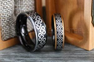 Knotted Hearts Rings, Couple Rings, Heart Knott Rings, Love Knot Rings, Irish Wedding Bands