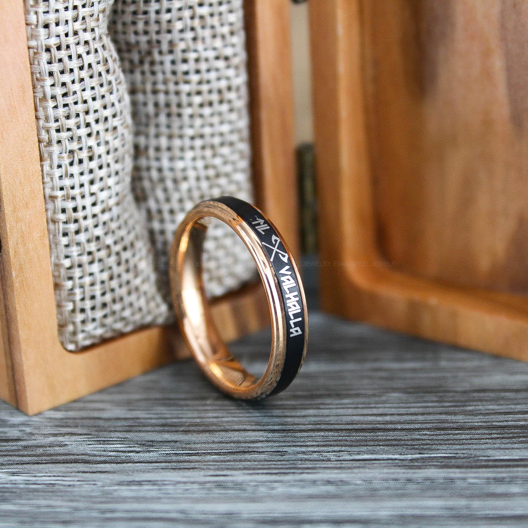 IMG_0721 Til Valhalla Ring, Til Valhalla Wedding Band, Vikings Ring, Norsemen Ring, Nordic Runes Ring - Image 1