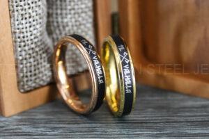Til Valhalla Rings, Vikings Rings, Couple Set Vikings Rings, Norsemen Rings, Nordic Runes Rings