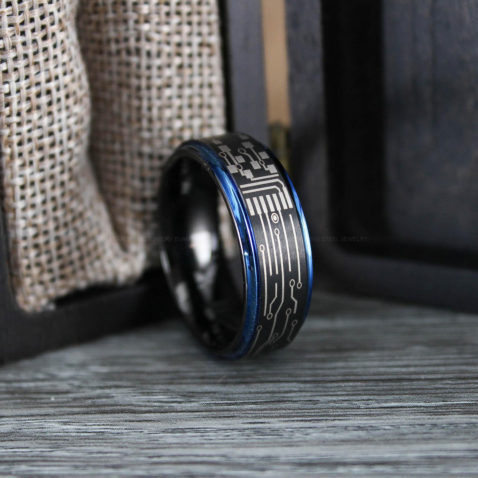 IMG_0723 Circuit Board Ring, Gamer Ring, Gamer Jewelry, Teacher Jewelry, Science Rings, Electrician Jewelry, Circuit Board Jewelry, Circuit Board - Image 1