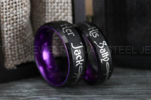 Jack and Sally Rings, Jack and Sally Wedding Bands, Couple Rings, Jack and Sally Wedding Rings