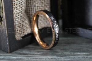 Til Valhalla Ring, Til Valhalla Wedding Band, Vikings Ring, Norsemen Ring, Nordic Runes Ring