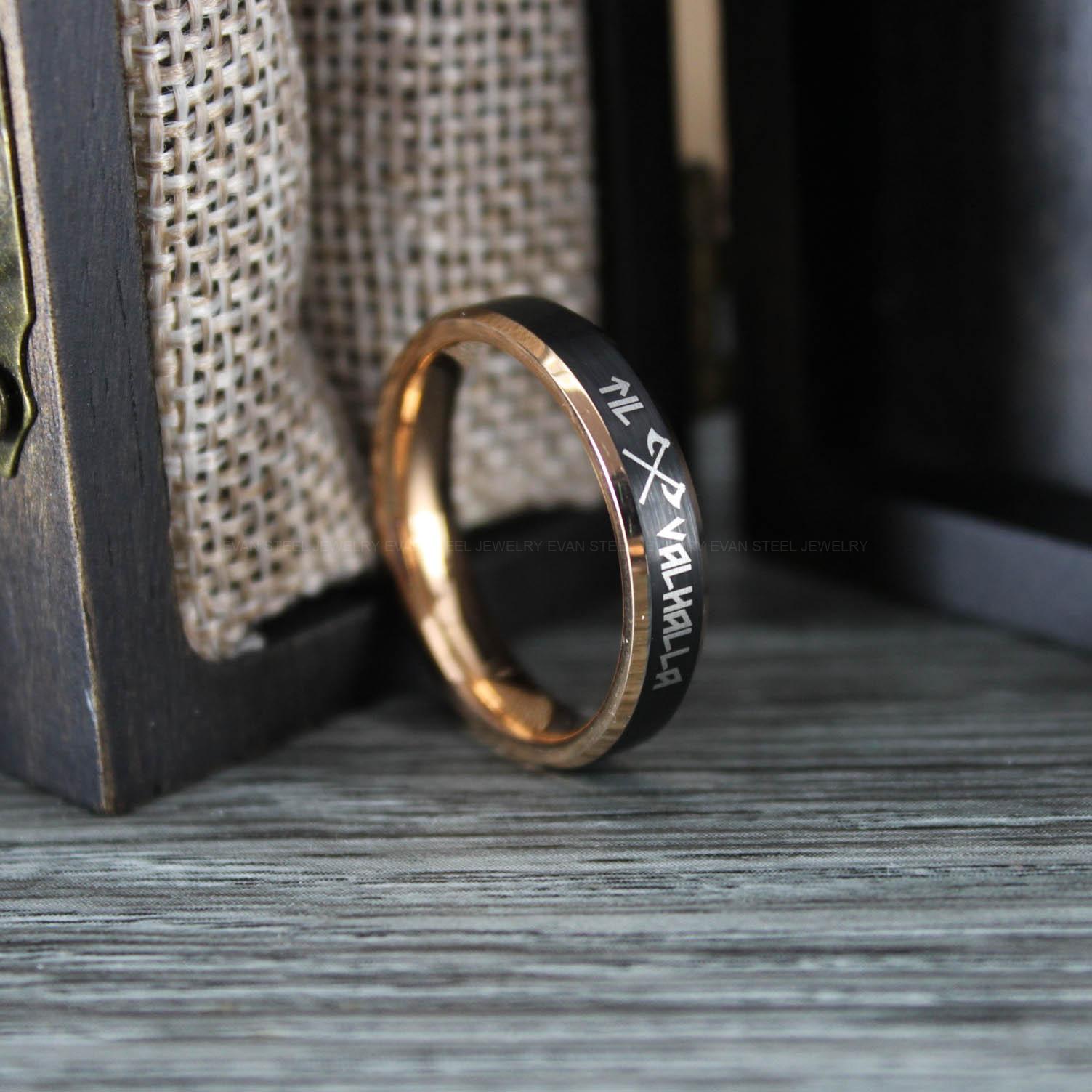 IMG_0736 Til Valhalla Ring, Til Valhalla Wedding Band, Vikings Ring, Norsemen Ring, Nordic Runes Ring - Image 1