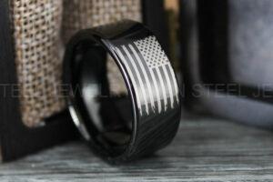 American Flag Ring, American Flag Wedding Band, Camo Ring, Camo Wedding Ring, Camo Wedding Band, Army Ring, Military Ring