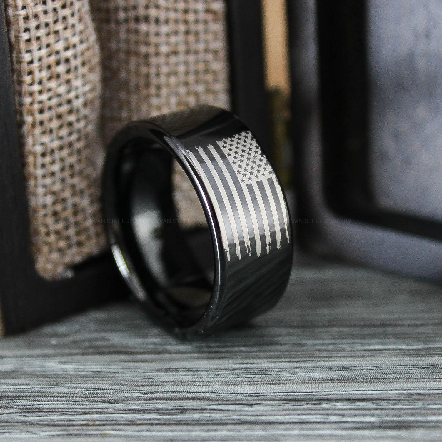 IMG_0742 American Flag Ring, American Flag Wedding Band, Camo Ring, Camo Wedding Ring, Camo Wedding Band, Army Ring, Military Ring - Image 1