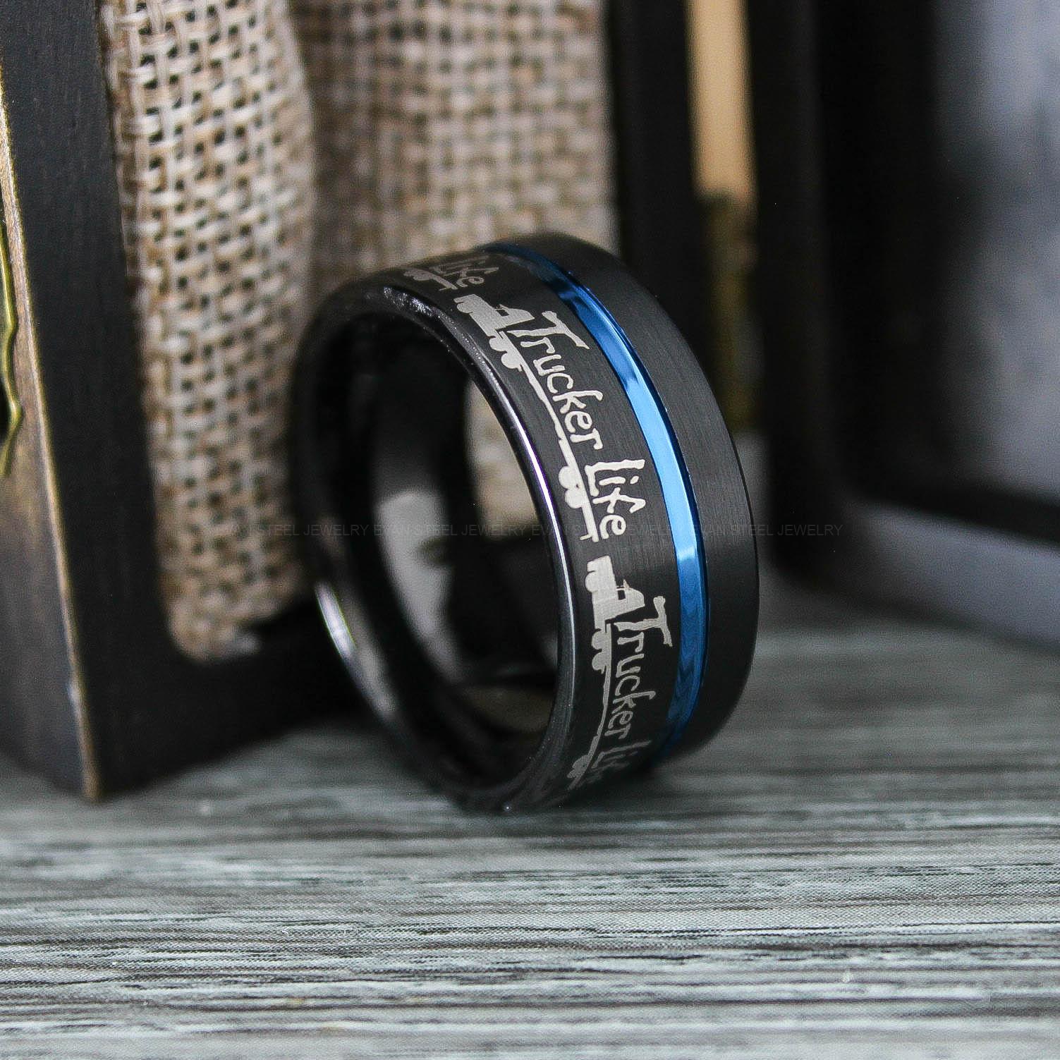 IMG_0746 Truck Driver Ring, Trucker Ring, Truck Life Ring, Trucker Life Ring, Trucker Jewelry, Truck Driver Wedding Band - Image 1