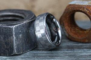 Racing Ring, Checkered Flag Ring, Auto Racing Ring, Checkered Racing Wedding Ring, Auto Racing Jewelry