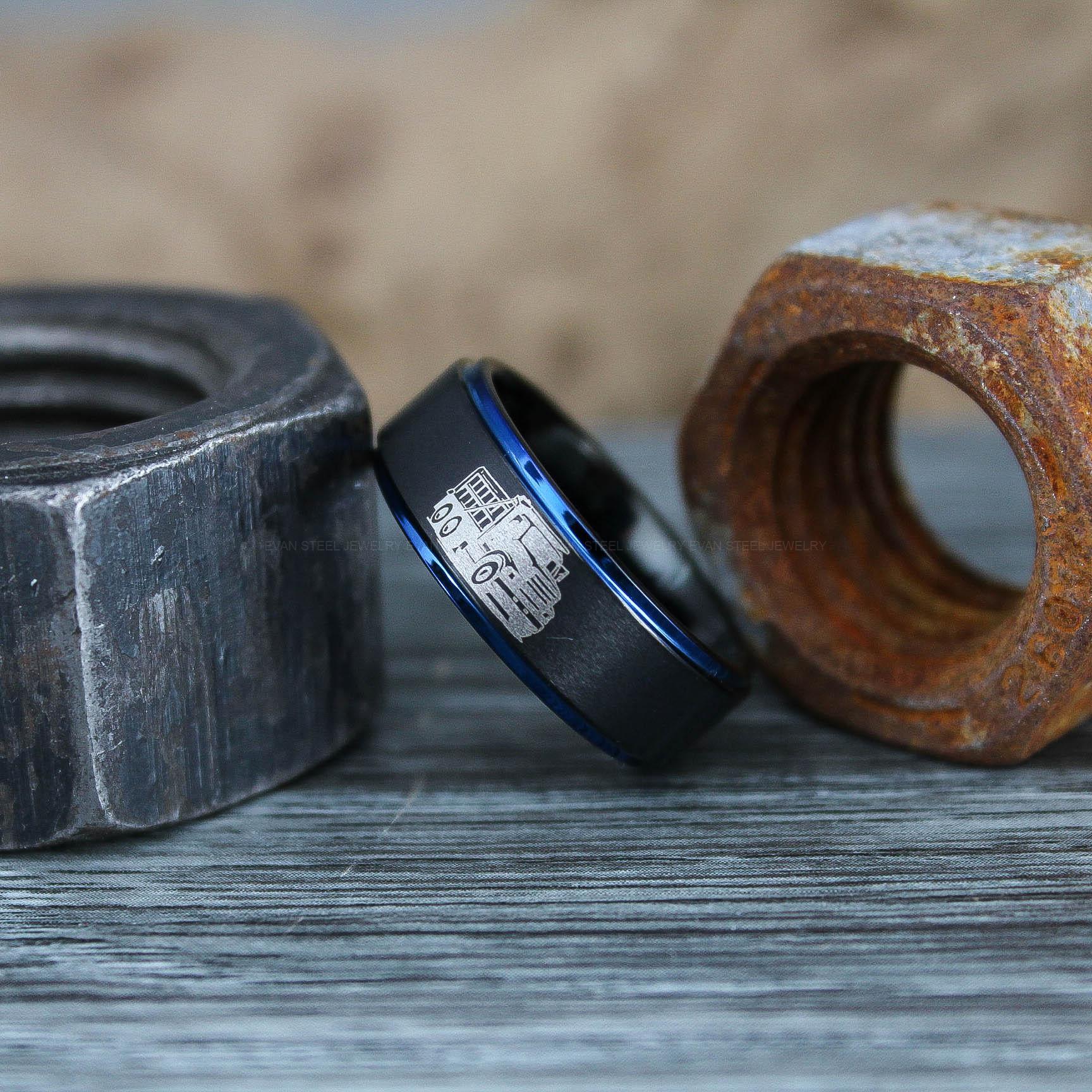IMG_0763 Truck Driver Ring, Trucker Ring, Tractor Trailer Ring, Trucker Life Ring, Trucker Jewelry, Truck Driver Wedding Band - Image 1