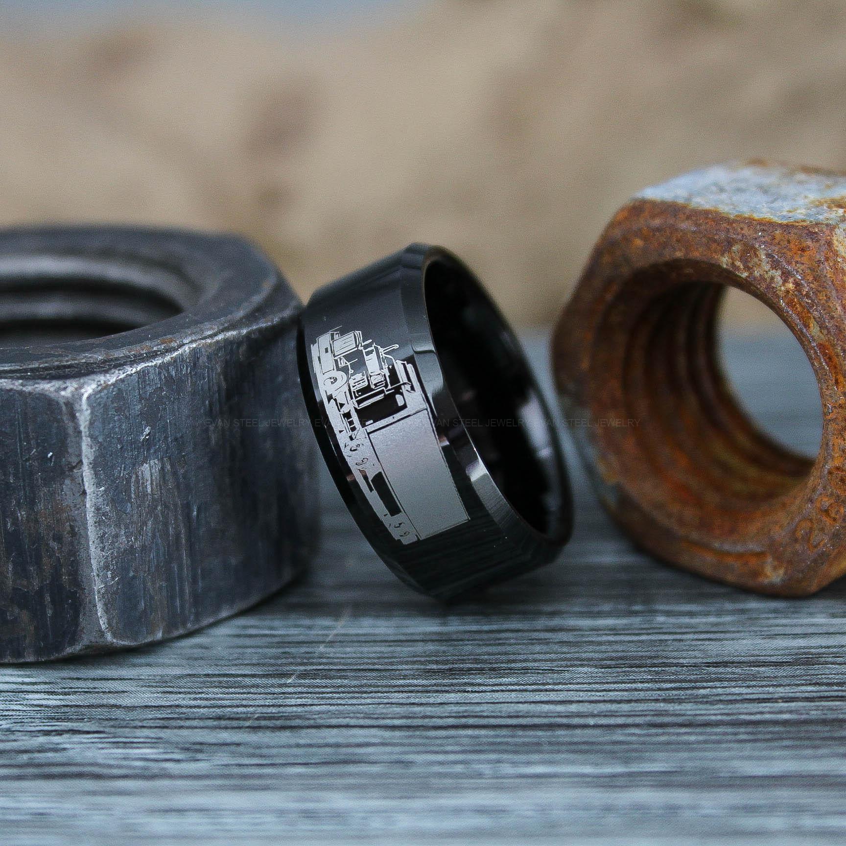 IMG_0764 Truck Driver Ring, Trucker Ring, Tractor Trailer Ring, Trucker Life Ring, Trucker Jewelry, Truck Driver Wedding Band - Image 1