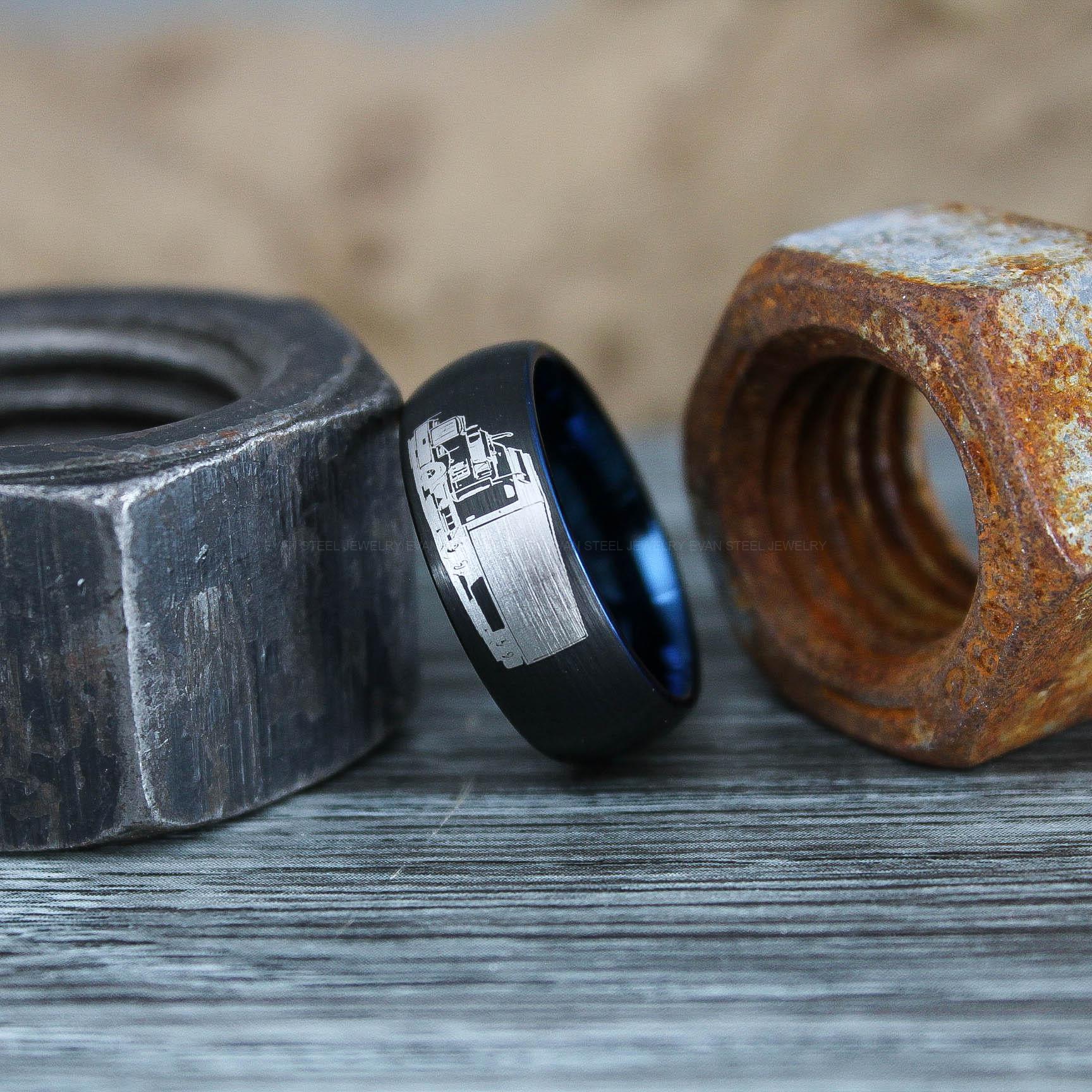 IMG_0769 Truck Driver Ring, Trucker Ring, Tractor Trailer Ring, Trucker Life Ring, Trucker Jewelry, Truck Driver Wedding Band - Image 1