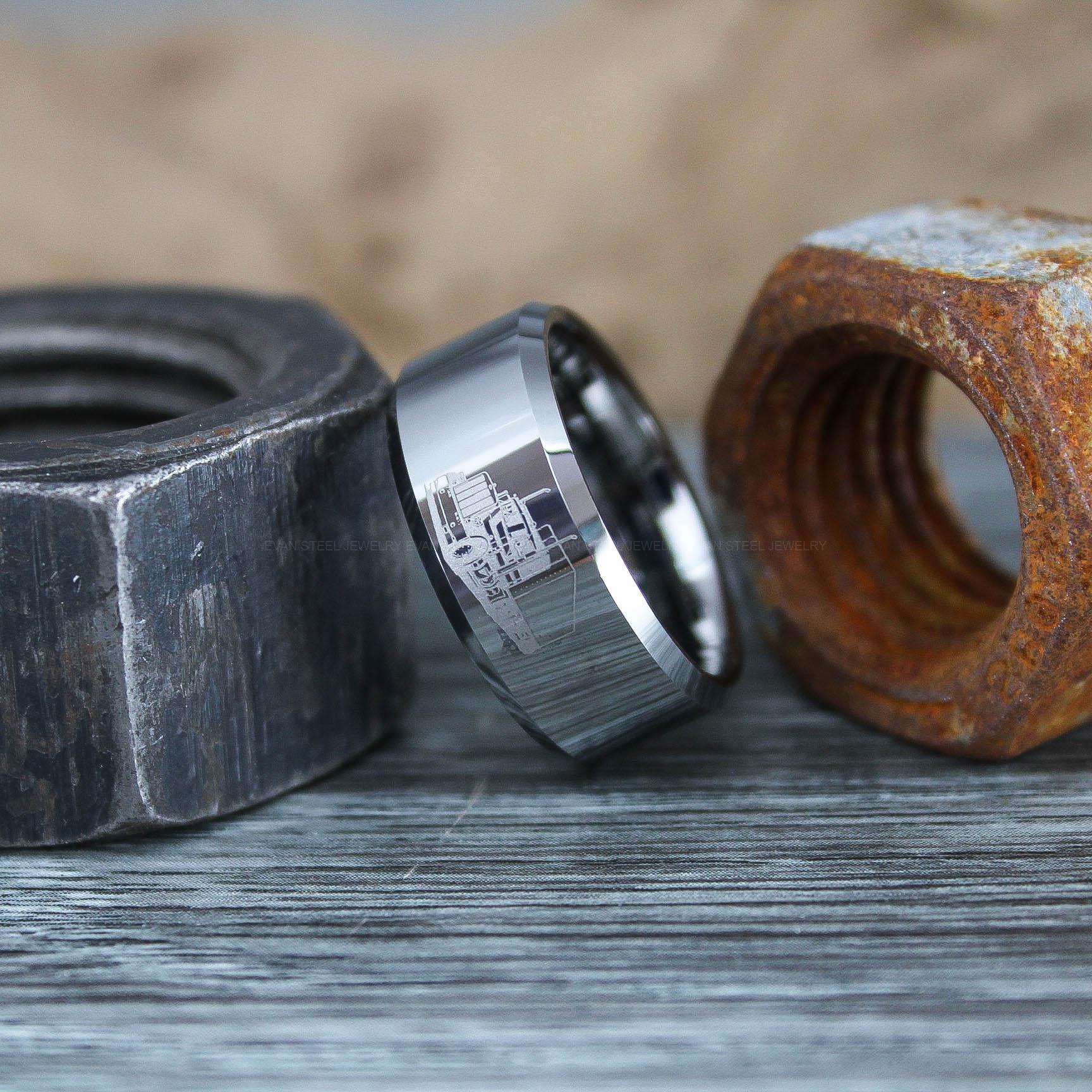 IMG_0772 Truck Driver Ring, Trucker Ring, Tractor Trailer Ring, Trucker Life Ring, Trucker Jewelry, Truck Driver Wedding Band - Image 1