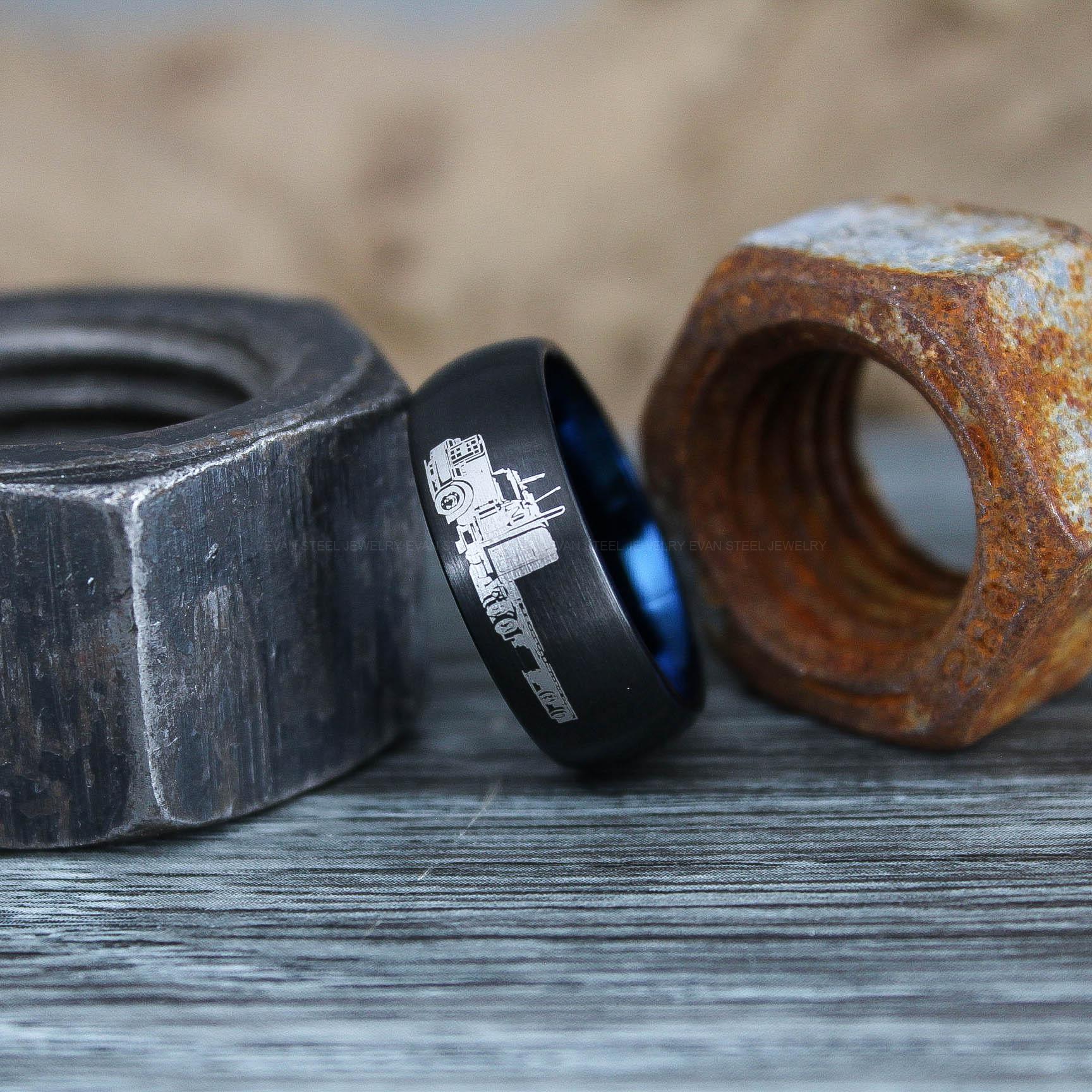 IMG_0773 Truck Driver Ring, Trucker Ring, Tractor Trailer Ring, Trucker Life Ring, Trucker Jewelry, Truck Driver Wedding Band - Image 1