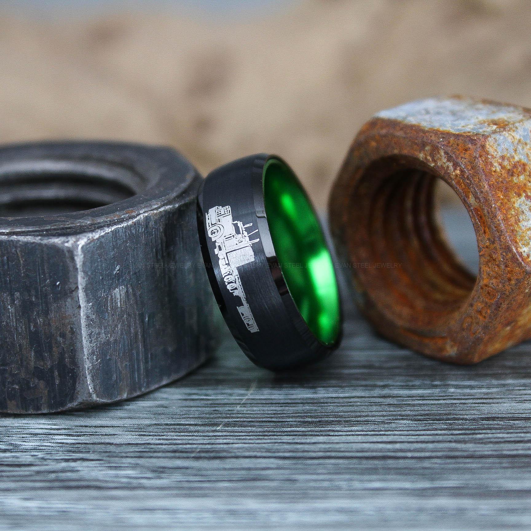 IMG_0774 Truck Driver Ring, Trucker Ring, Tractor Trailer Ring, Trucker Life Ring, Trucker Jewelry, Truck Driver Wedding Band - Image 1