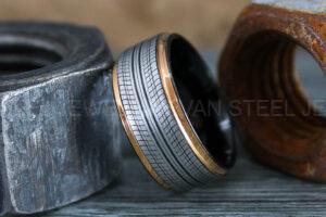 Tire Tread Ring, Automotive Ring, Auto Racing Ring, Mechanic Wedding Ring, Auto Racing Jewelry