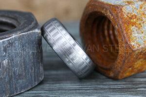 Railroad Ring, Railroad Wedding Band, Train Tracks Ring, Train Tracks Wedding Ring, Silver Tungsten Wedding Ring, Tungsten Wedding Band