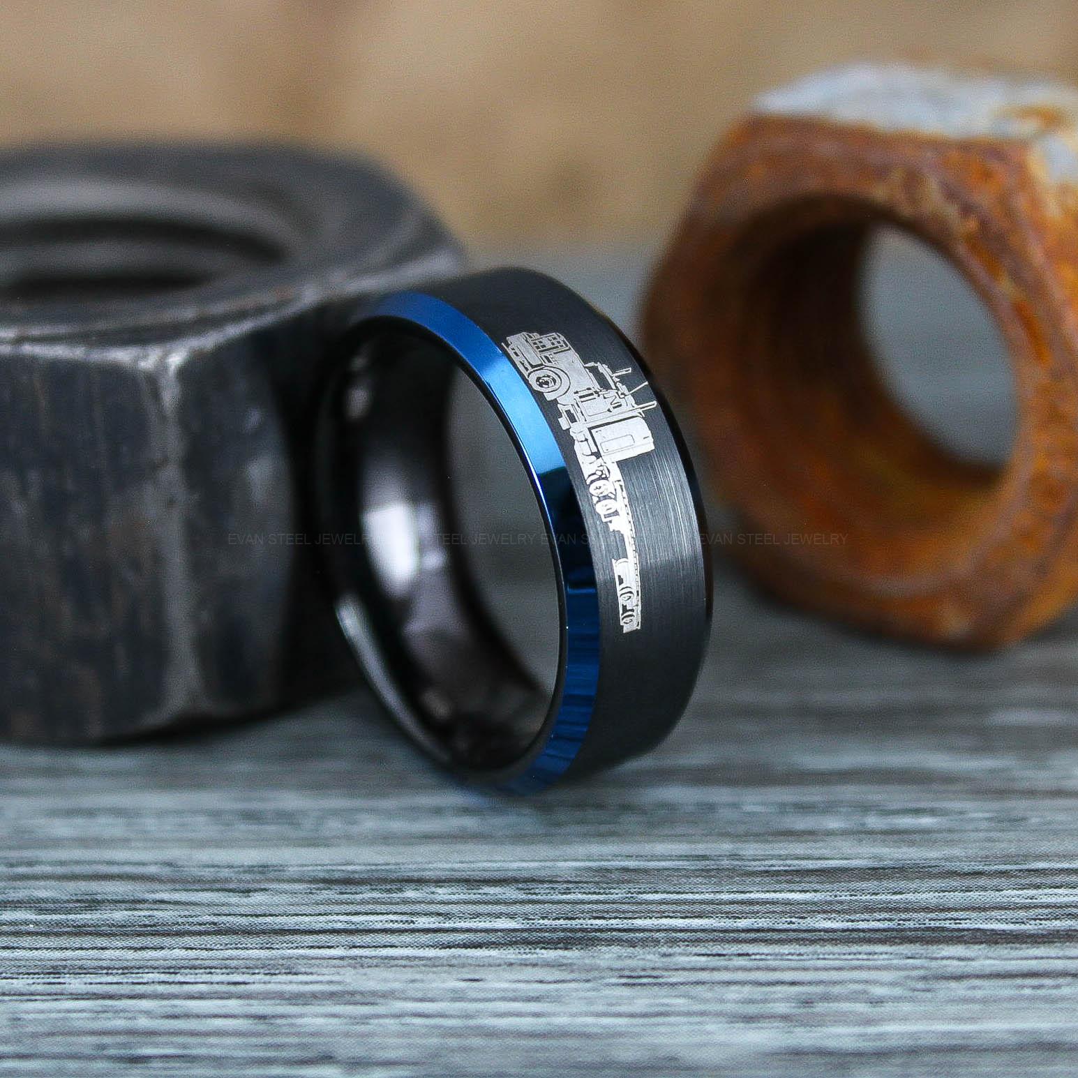 IMG_0796 Truck Driver Ring, Trucker Ring, Tractor Trailer Ring, Trucker Life Ring, Trucker Jewelry, Truck Driver Wedding Band - Image 1