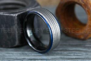 Tire Tread Ring, Automotive Ring, Auto Racing Ring, Mechanic Wedding Ring, Auto Racing Jewelry