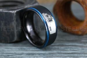 Truck Driver Ring, Trucker Ring, Tractor Trailer Ring, Trucker Life Ring, Trucker Jewelry, Truck Driver Wedding Band