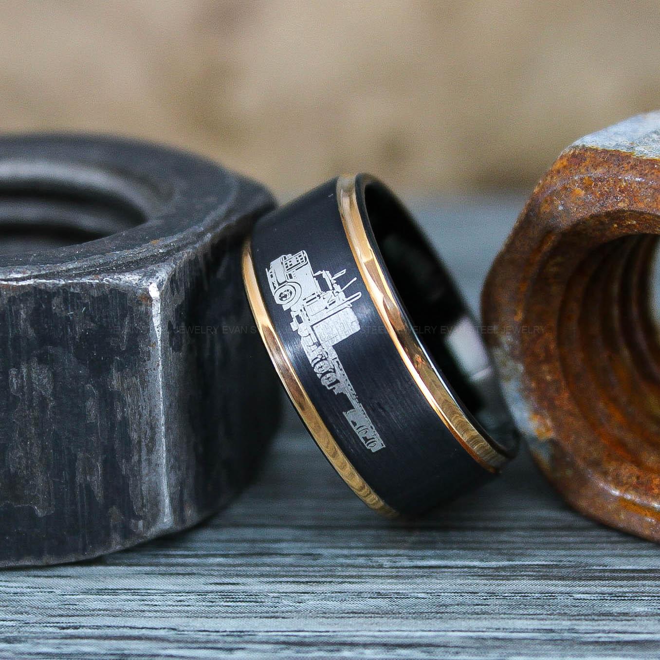 IMG_0820 Truck Driver Ring, Trucker Ring, Tractor Trailer Ring, Trucker Life Ring, Trucker Jewelry, Truck Driver Wedding Band - Image 1