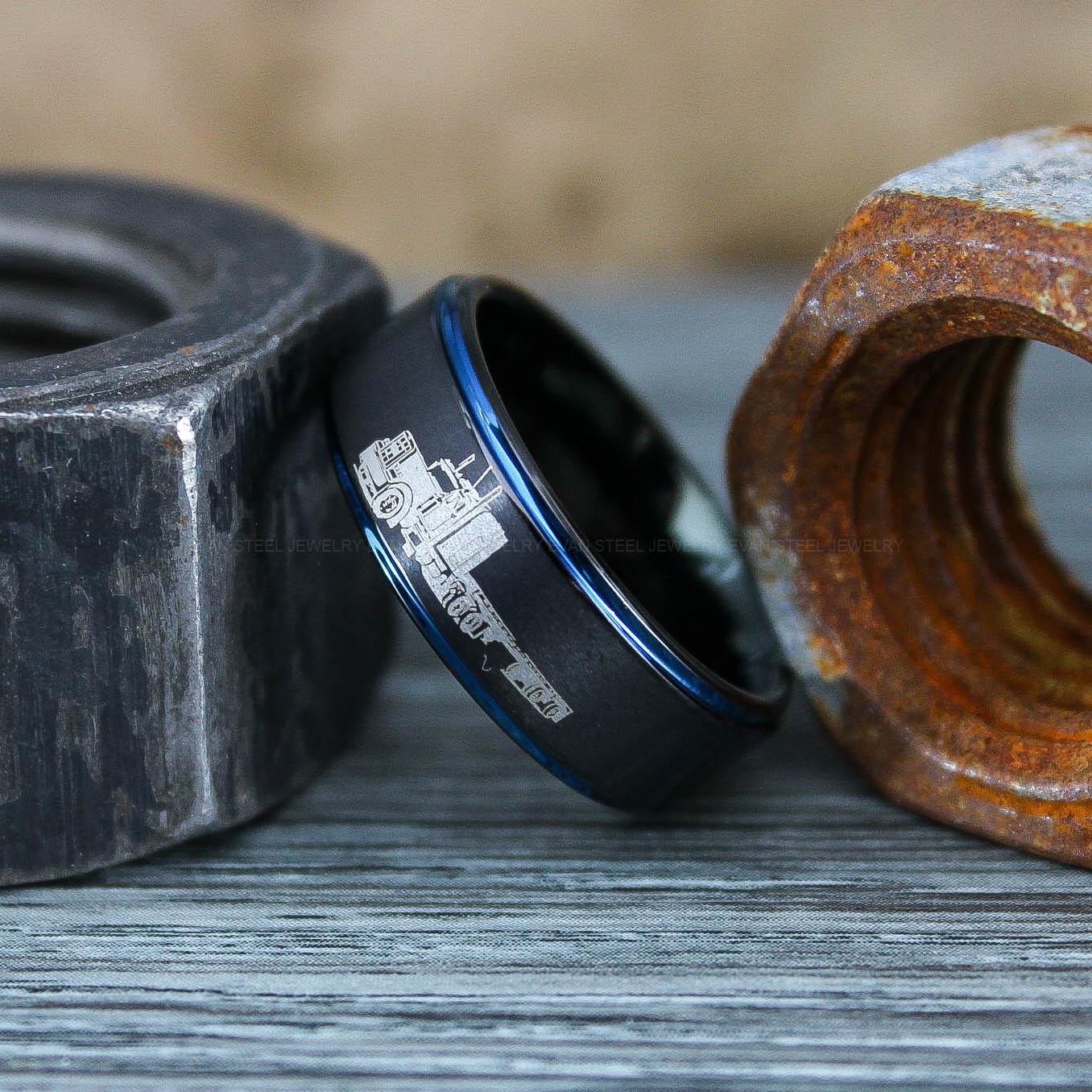 IMG_0821 Truck Driver Ring, Trucker Ring, Tractor Trailer Ring, Trucker Life Ring, Trucker Jewelry, Truck Driver Wedding Band - Image 1
