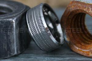 Tire Tread Ring, Automotive Ring, Auto Racing Ring, Mechanic Wedding Ring, Auto Racing Jewelry