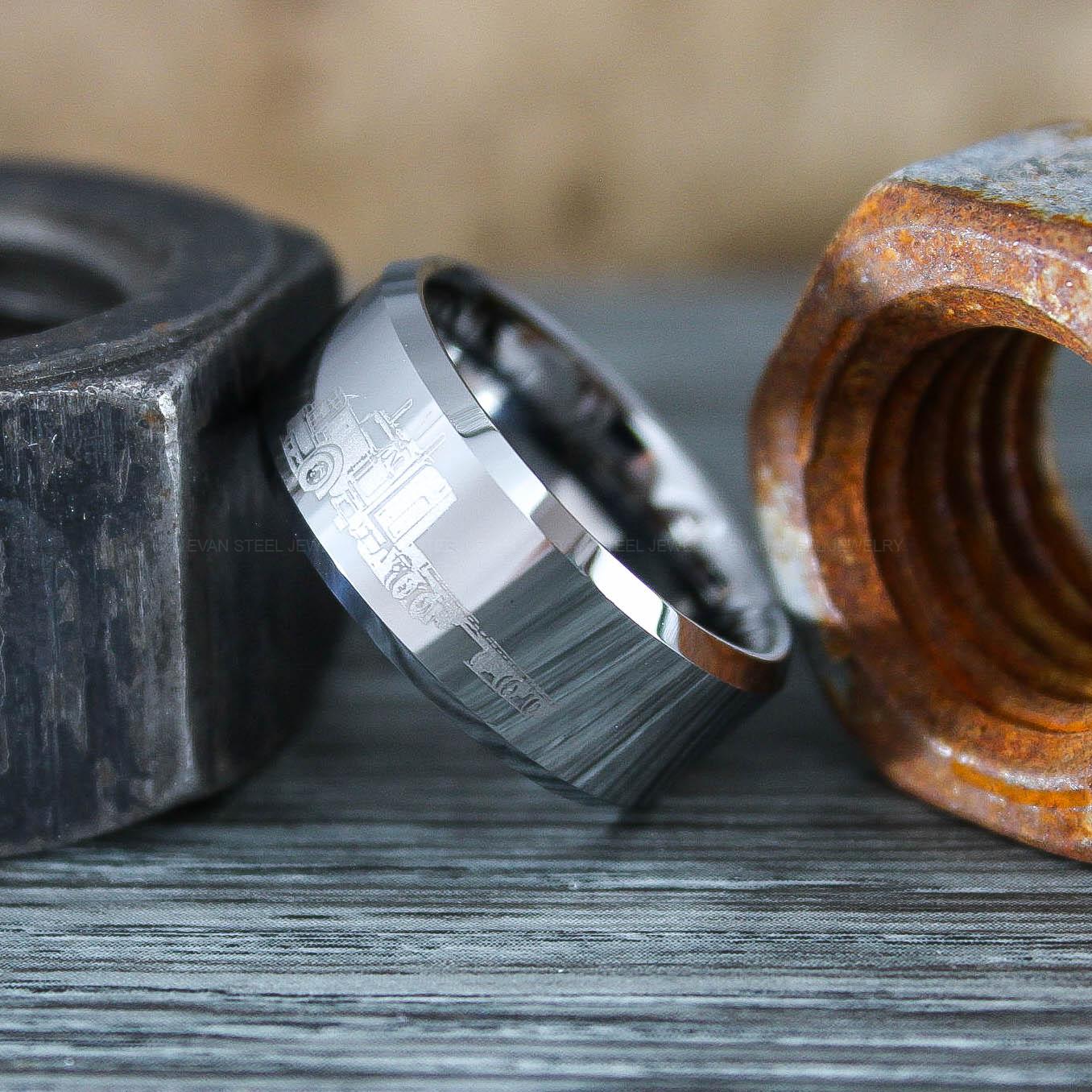 IMG_0823 Truck Driver Ring, Trucker Ring, Tractor Trailer Ring, Trucker Life Ring, Trucker Jewelry, Truck Driver Wedding Band - Image 1