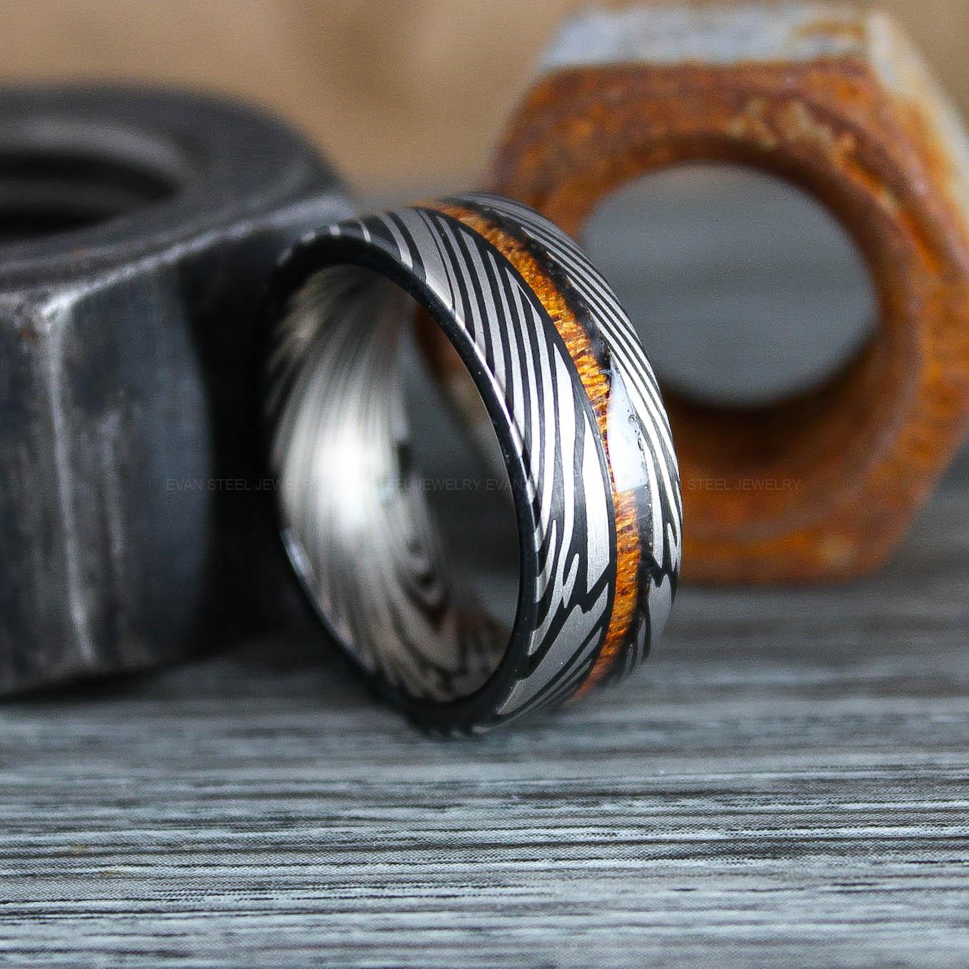 IMG_0825 Damascus Steel Ring, Damascus Steel Wedding Ring, Damascus Steel Wedding Band - Image 1