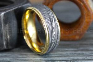 Damascus Steel Ring, Damascus Steel Wedding Ring, Damascus Steel Wedding Band