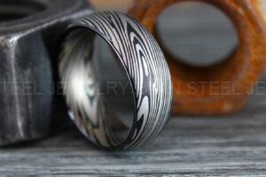 Damascus Steel Ring, Damascus Steel Wedding Ring, Damascus Steel Wedding Band