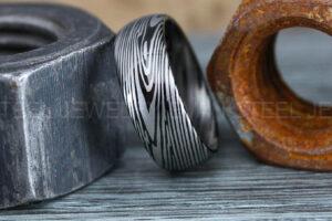 Damascus Steel Ring, Damascus Steel Wedding Ring, Damascus Steel Wedding Band