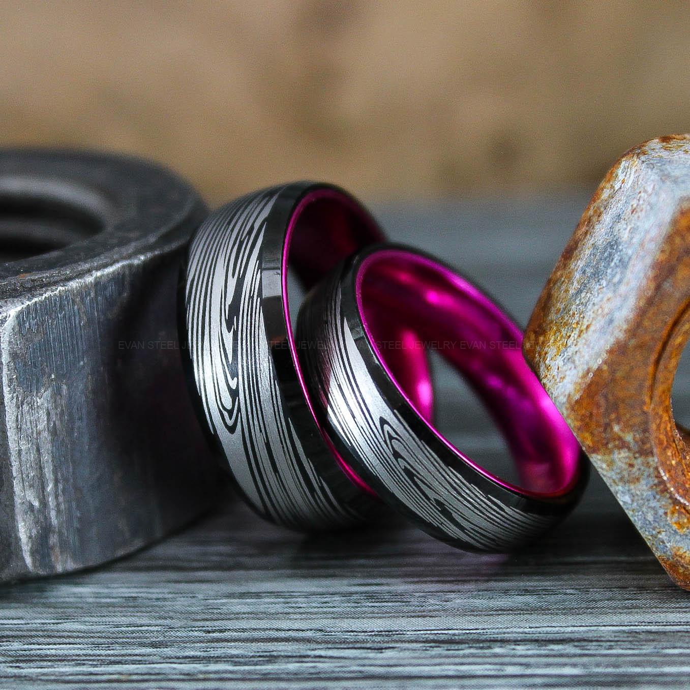 IMG_0835 Damascus Steel Rings, Damascus Steel Wedding Rings, Damascus Steel Wedding Bands - Image 1