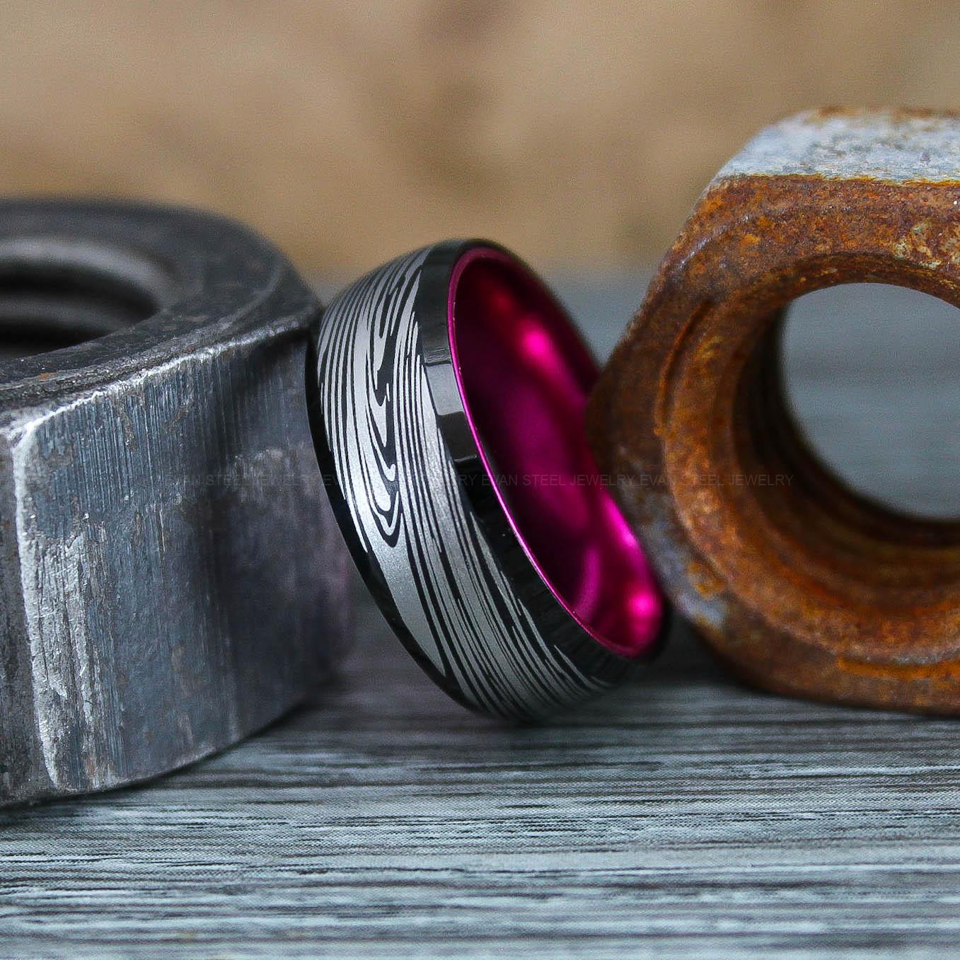 IMG_0836 Damascus Steel Ring, Damascus Steel Wedding Ring, Damascus Steel Wedding Band - Image 1
