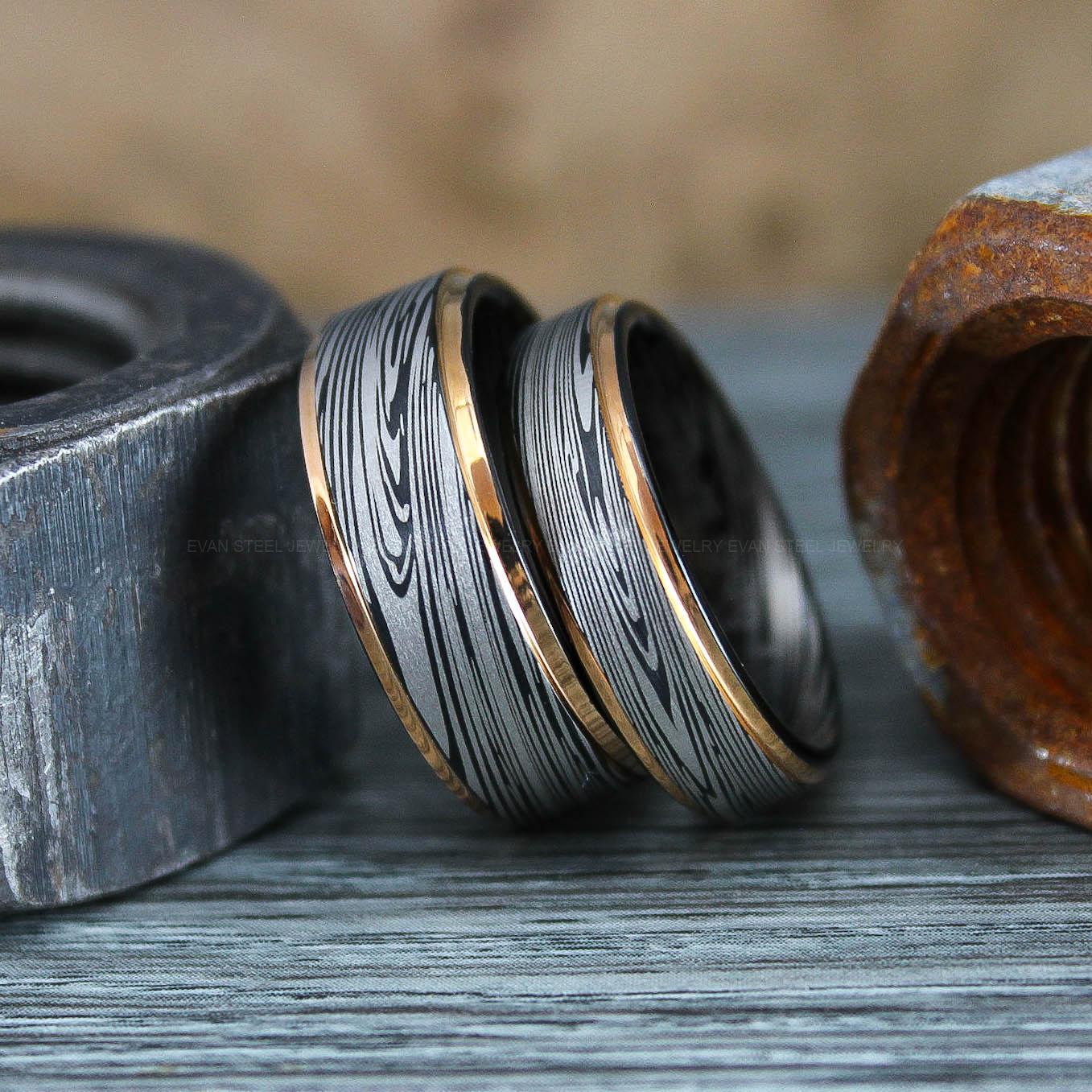 IMG_0838 Damascus Steel Rings, Damascus Steel Wedding Rings, Damascus Steel Wedding Bands - Image 1