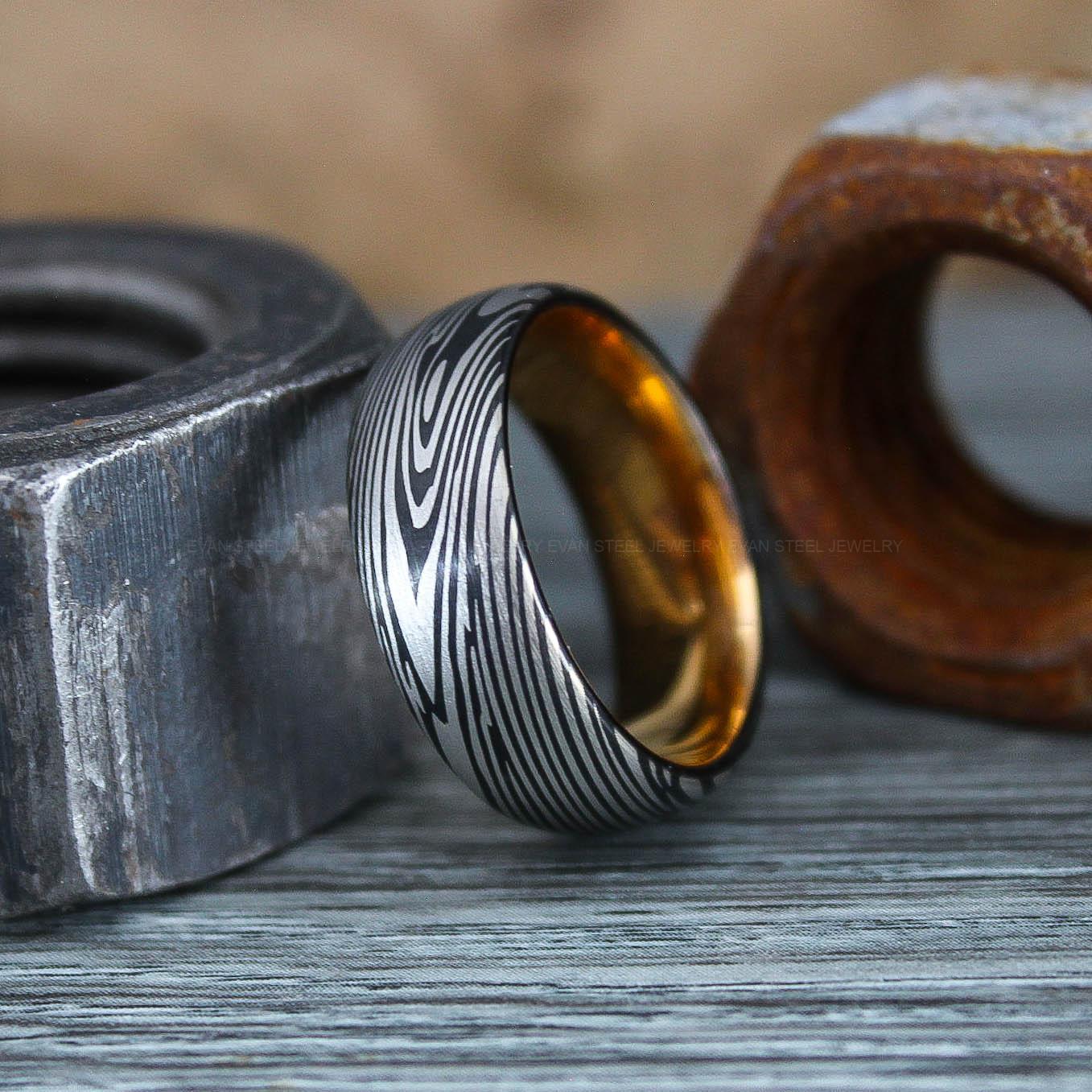 IMG_0839 Damascus Steel Ring, Damascus Steel Wedding Ring, Damascus Steel Wedding Band - Image 1
