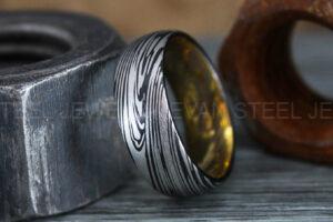 Damascus Steel Ring, Damascus Steel Wedding Ring, Damascus Steel Wedding Band