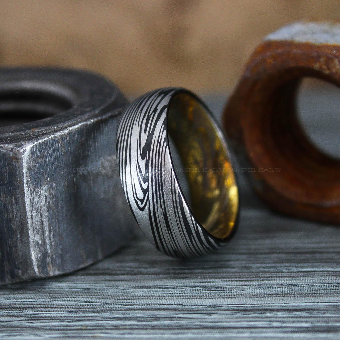 IMG_0840 Damascus Steel Ring, Damascus Steel Wedding Ring, Damascus Steel Wedding Band - Image 1