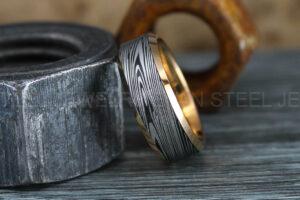 Damascus Steel Ring, Damascus Steel Wedding Ring, Damascus Steel Wedding Band