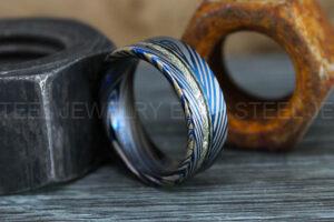 Damascus Steel Ring, Damascus Steel Wedding Ring, Damascus Steel Wedding Band