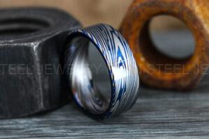 Damascus Steel Ring, Damascus Steel Wedding Ring, Damascus Steel Wedding Band